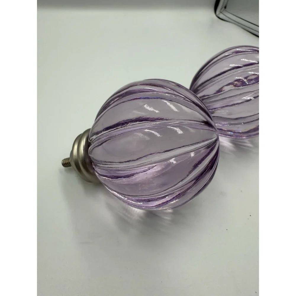 Glass Knobs Pulls Light Purple Hot Air Balloon Effect‎ Chrome Hardware 2 Pair